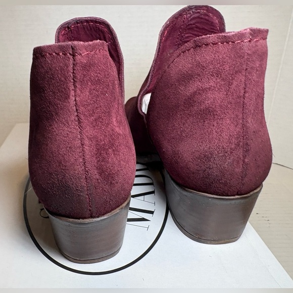 Steve Madden Austin Maroon Suede Leather Ankle Boots - Picture 6 of 11